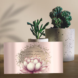Luxus-Gold-Konfetti-Glitter-Lotus-Metallisch Visitenkarte