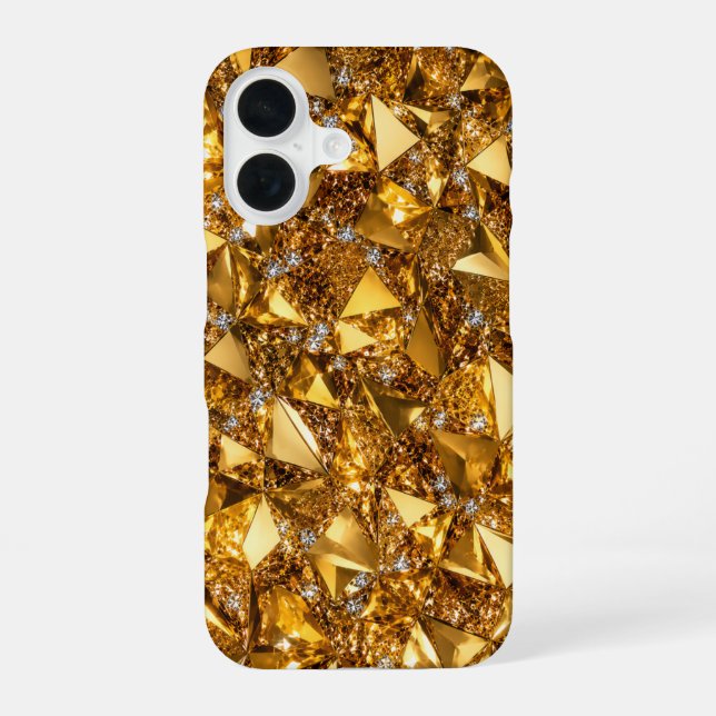 Luxus-Gold-Kristall-iPhone-16-Art-Case-Design iPhone 16 Hülle (Rückseite)