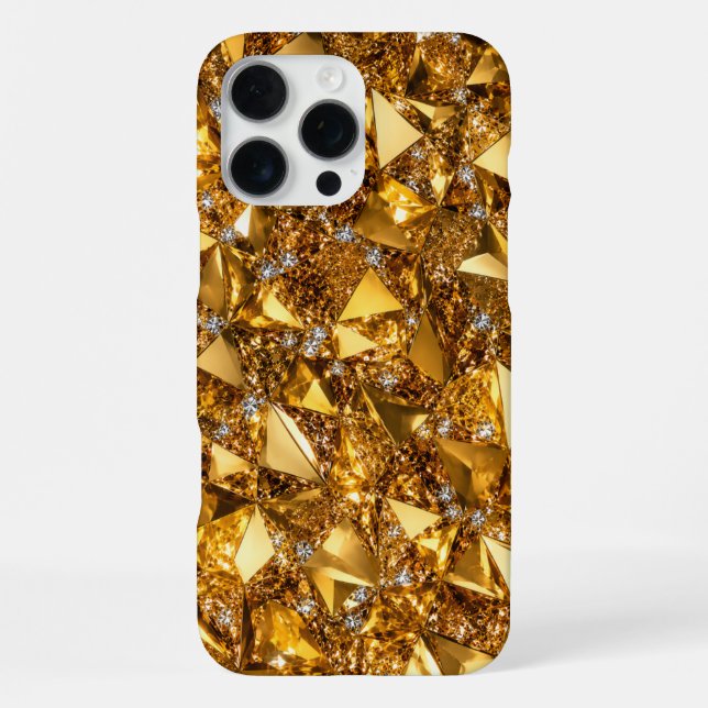 Luxus Gold Kristall iPhone 16 Pro Max Art Case Hülle (Rückseite)