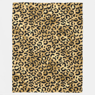 Luxus-Gold-Leoparden-Druck - Cozy Glam-Tiermuster Fleecedecke