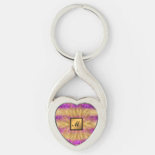 Luxus Gold Lila Glitzer Mit Monogramm Geschenk Schlüsselanhänger