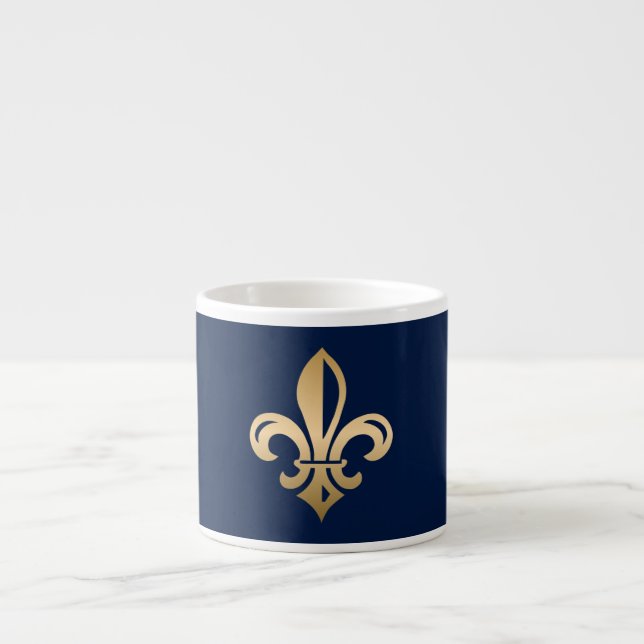 Luxus Gold Lilie Navy Espressotasse (Vorderseite)