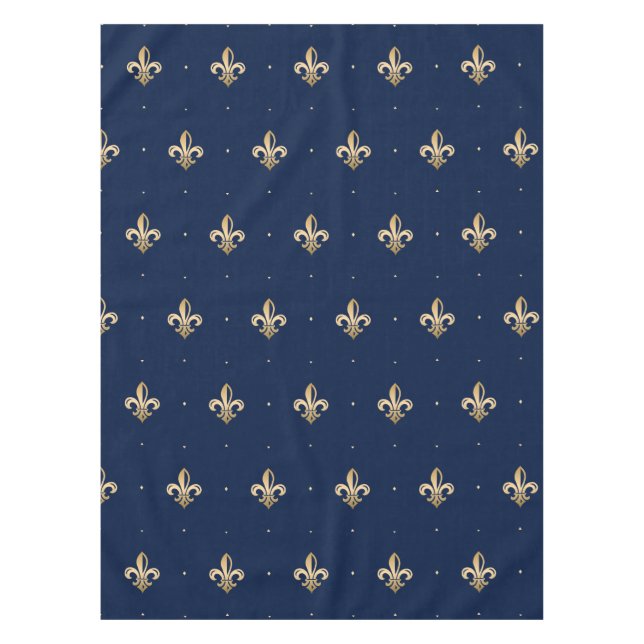 Luxus Gold Lilie Navy Tischdecke (Vorderseite)