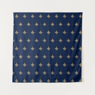 Luxus Gold Lilie Navy Wandteppich