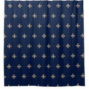 Luxus Gold Lilie Pattern Marine Duschvorhang