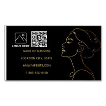 Luxus-Gold-Linienkunst-QR-Code-Geschäftskarte