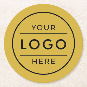 Luxus-Gold-Logo für Unternehmen Runder Pappuntersetzer