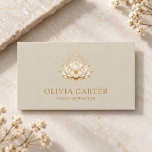 Luxus-Gold-Lotus-Yoga-Lehrer Visitenkarte