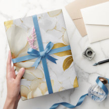 Luxus Gold Magnolie Perle Wasserfarbenmuster