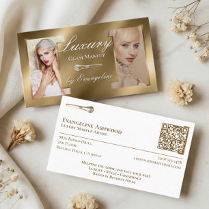 Luxus-Gold-Makeup-Artist-Professionelles-Salon-Fot Visitenkarte