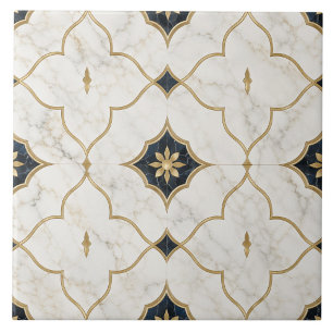 Luxus Gold Marmor Effekt - Geometrisches Muster Fliese