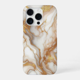 Luxus Gold Marmor iPhone Hülle | Elegantes Weiß Go iPhone 16 Pro Hülle