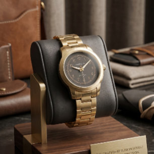 Luxus Gold & Matt Schwarz Uhr