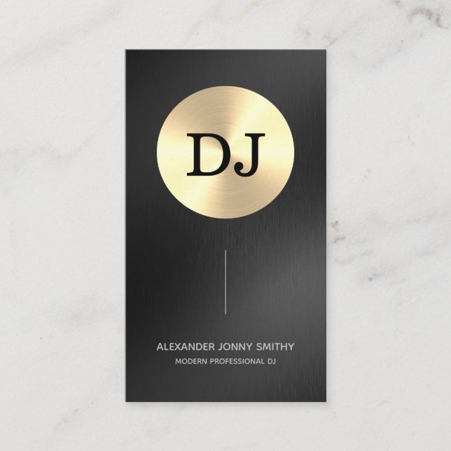 Luxus Gold Metal Imitate Monogram DJ Visitenkarte (Vorderseite)