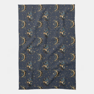 Luxus-Gold-Mond-Himmelsmuster Geschirrtuch