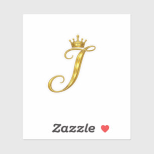 Luxus-Gold-Monogramm-Buchstabe J Royal Crown Aufkl Aufkleber