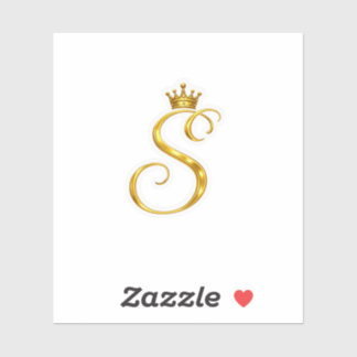 Luxus-Gold-Monogramm-Buchstabe S Royal Crown Aufkl Aufkleber