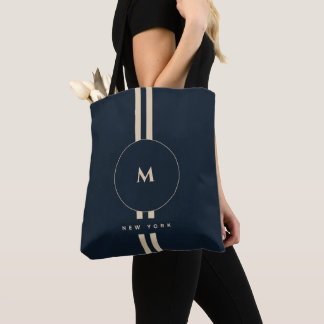 Luxus-Gold-Monogramm-Initial-Midnight-Navy-Resort