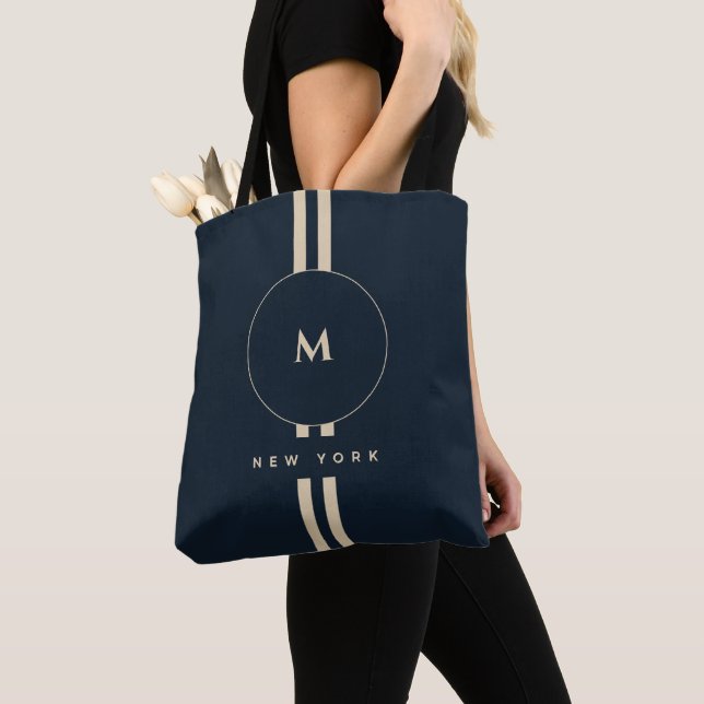 Luxus-Gold-Monogramm-Initial-Midnight-Navy-Resort  (Von Nahem)