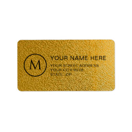 Luxus Gold Muster Custom Monogram Address Label Adressaufkleber