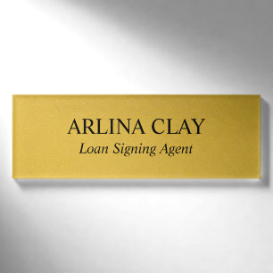 Luxus-Gold-Notar-Darlehensunterzeichnung-Agent-Nam Namenschild