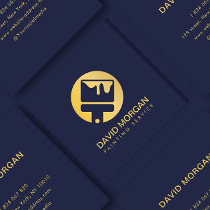Luxus Gold Paint Logo Malservice Quadratische Visitenkarte