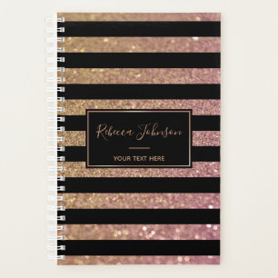 Luxus Gold Pink Glitzer Streifen - Planer
