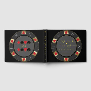 Luxus Gold Poker Chip Casino Hochzeit Gästebuch
