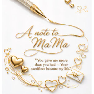 Luxus-Gold-Postkarte „Ein Brief an Mama“ Feiertagskarte