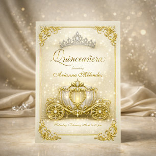 Luxus-Gold-Prinzessinnen-Kutsche Spanische Quincea Einladung