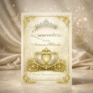 Luxus-Gold-Prinzessinnen-Kutsche Spanische Quincea Einladung