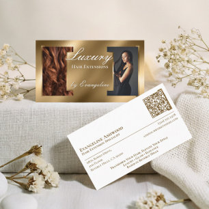 Luxus Gold Professionelle Haarverlängerungen Fotos Visitenkarte