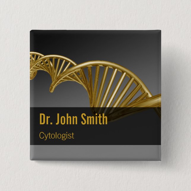 Luxus-Gold-Professionelle-Medizin-DNA-Strang Button (Vorderseite)