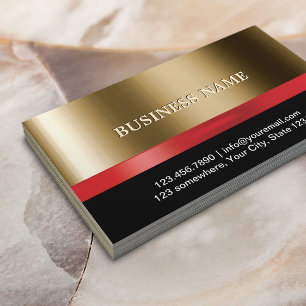 Luxus Gold Red Ribbon Business Card Visitenkarte