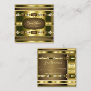Luxus-Gold-Schimmer mit funkelnden Rhinestones Quadratische Visitenkarte