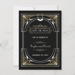 Luxus Gold Schwarz Große 20er Jahre Hochzeit Save The Date