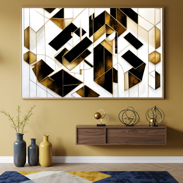 Luxus Gold Schwarz Marmor Abstrakt Poster (Von Creator hochgeladen)