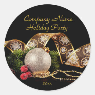 Luxus Gold Silver Black Business Holiday Party Runder Aufkleber