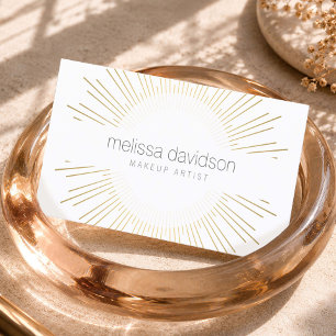 Luxus-Gold-Sonnenlogo für Visagisten Visitenkarte