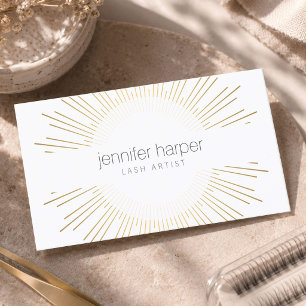 Luxus-Gold-Sonnenstrahl-Logo für Wimpernstylisten Visitenkarte