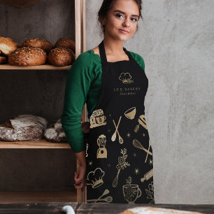 Luxus Gold Sparkle Backen Backen Utensil Bäckerei Schürze