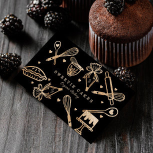 Luxus Gold Sparkle Backen Backen Utensil Bäckerei Visitenkarte