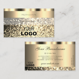 Luxus Gold Sparkling Glitzer Logo Shimmery Golden Visitenkarte