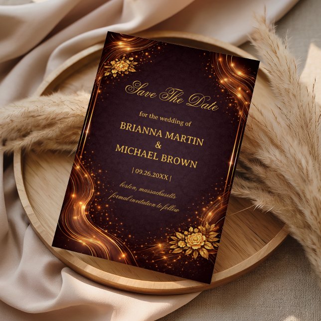 Luxus-Gold-Sparkling-Welle Save The Date (Von Creator hochgeladen)