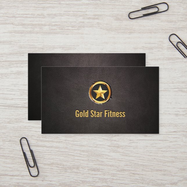 Luxus Gold Star Fitness Leather Business Card Visitenkarte (Vorderseite/Rückseite Beispiel)