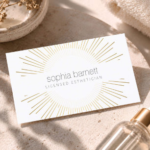 Luxus Gold Sunburst Kosmetikerin Logo Visitenkarte