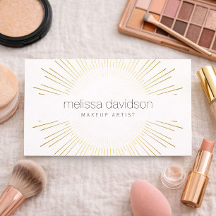 Luxus Gold Sunburst-Logo für Visagisten Visitenkarte