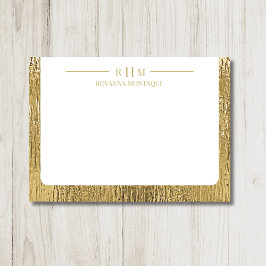 Luxus-Gold-Textur-Linienname Drei Monogramm Mitteilungskarte