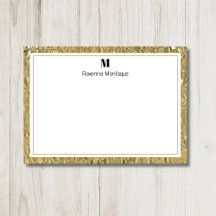Luxus-Gold-Textur-Rand Schwarze Monogramm-Schrift