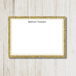 Luxus-Gold-Textur-Rand Schwarze Namensschrift Mitteilungskarte